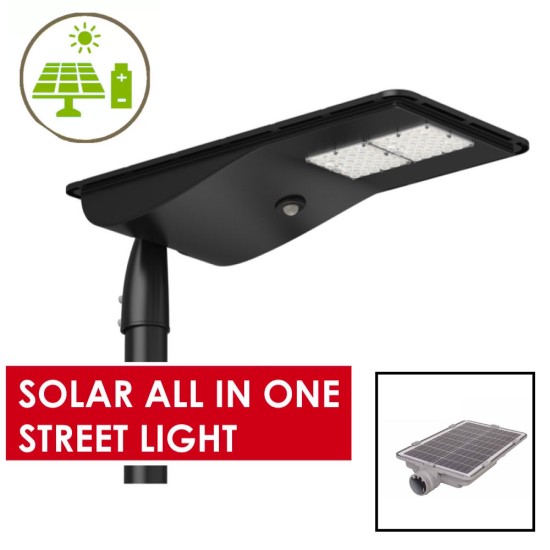 Solar PV Premium LED Street Light 10W/20W/30W/40W - c/w Motion PIR Sensor All-in-one Solar PV Street Exterior Light c/w Built In Integral Solar Panel & Integrated Lithium LiFePO4 Battery