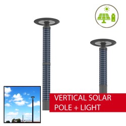 Solar Vertical Pole Mounted PV Panel - Wrap Around Solar c/w 25W/50W LED Street Light Post Top & Lithium LiFePO4 Battery Solar Vertical Pole Mounted PV Panel - Wrap Around Solar c/w 25W/50W LED Street Light Post Top & Lithium LiFePO4 Battery