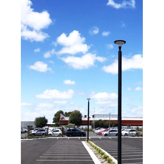 Solar Vertical Pole Mounted PV Panel - Wrap Around Solar c/w 25W/50W LED Street Light Post Top & Lithium LiFePO4 Battery