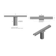 **CLEARANCE** Twin / Double Flood Light Bracket for Lamp Post/Lighting Column -  T-Bar for 76mm Lighting Pole