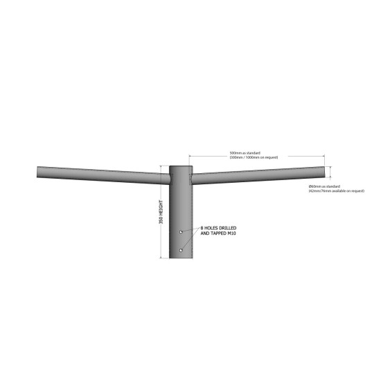 Twin / Double Lantern Projection Arm / Bracket -  76mm Lighting Pole / 60mm arm