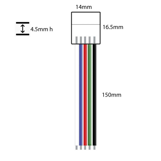 RGBW COB LED Strip/Tape Connector - Coupler - 12mm for LED RGBW COB Tape