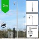 3m CCTV Post / Pole for PTZ / Dome Camera  - Steel Galvanised Street Lamp Post Root Mounted 3 Metre (3m Above Ground)  