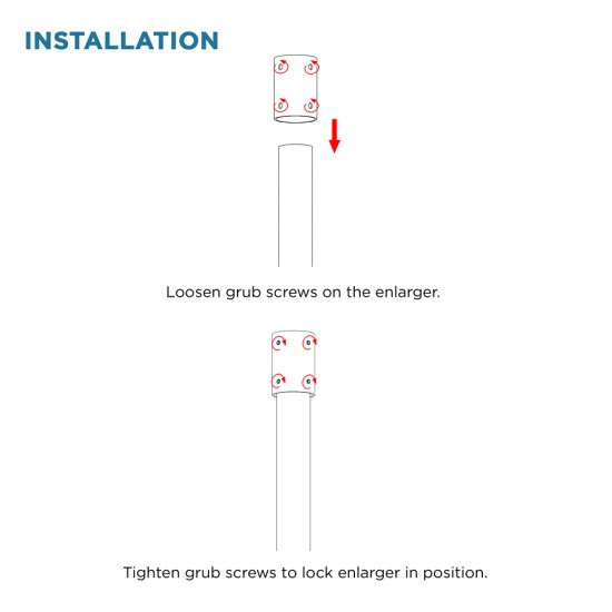 Enlarger/Englarging Spigot Adaptor for Lighting Column / Lamp Post - 60mm column to 76mm 