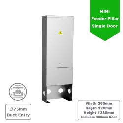 Mini Feeder Pillar Size 3 | Outdoor Electrical Distribution Cabinet - 365mm x 170mm x 1235mm Hot Dipped Galvanised c/w 18mm Plywood Backboard
