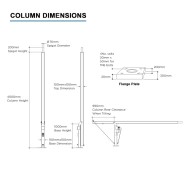 4m Hinged Tilt-Down CCTV Post/Pole - Fold Down Tilt-Down Pivot Square Sectional Mid-Hinged Columns for CCTV Cameras - Flange Base Plated Bolt Down