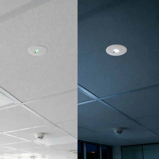 LED Emergency Downlight (BULK TRADE X10 PACK) 3h Recessed / Surface Mount Installation (2-in-1) c/w 2 Lenses for Wide Open Area or Escape Route Corridor - 1.2W 215lm with Self Test LED Emergency Downlight (BULK TRADE X10 PACK) 3h Recessed / Surface Mount Installation (2-in-1) c/w 2 Lenses for Wide Open Area or Escape Route Corridor - 1.2W 215lm with Self Test