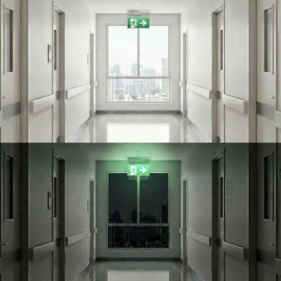 LED Emergency Exit Sign Light (X10 PACK TRADE BULK) - Blade 3 Hour Maintained/Non-Maintained 3.5W Running Man Fire Exit Sign - Surface Wall or Ceiling Mount with Adjustable Legend LED Emergency Exit Sign Light (X10 PACK TRADE BULK) - Blade 3 Hour Maintained/Non-Maintained 3.5W Running Man Fire Exit Sign - Surface Wall or Ceiling Mount with Adjustable Legend