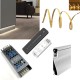 LED Skirting Board Perimeter Strip Kit - LED Profile Strip Complete Kit - Includes LED Strip Tape, LED Profile, Driver + Optional Remote Dimmer or Wall Plate Dimming Switch, 5m Cable 24V - Single Colour IP21