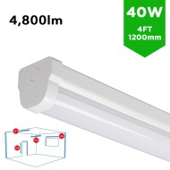 4FT LED BATTEN LIGHT 1200MM (1.2M) LED OFFICE LIGHT FOR CORRIDOR, BATHROOM, STAIRS, GARAGE, WORKSHOP - 40W / 4,800LM / 4000K
