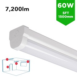 5FT LED BATTEN LIGHT 1500MM (1.5M) LED OFFICE LIGHT FOR CORRIDOR, BATHROOM, STAIRS, GARAGE, WORKSHOP - 60W / 7,200LM / 4000K 5FT LED BATTEN LIGHT 1500MM (1.5M) LED OFFICE LIGHT FOR CORRIDOR, BATHROOM, STAIRS, GARAGE, WORKSHOP - 60W / 7,200LM / 4000K