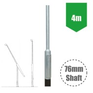 4m Mid-Hinged Lighting Column - Galvanised Street Lamp Post Root Mounted Light duty