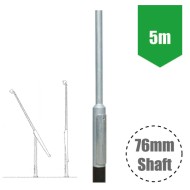5m Mid-Hinged Lighting Column - Galvanised Street Lamp Post Root Mounted Light Duty