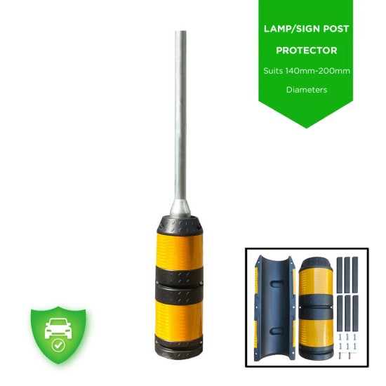 Lamp Post Impact Guard Protector Bumper Barrier - Car Crash Protector for Street / CCTV Lighting Column Posts