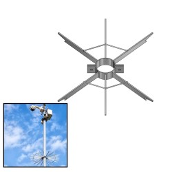 Anti Climb Spike Collar for Lamp Post CCTV Pole Lighting Column 76mm / 89mm shaft - Vandal Proof Deterrent - Steel Galvanised Anti Climb Spike Collar for Lamp Post CCTV Pole Lighting Column 76mm / 89mm shaft - Vandal Proof Deterrent - Steel Galvanised