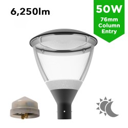 50W LED Post Top Street Lantern Eclipse - 360 Degree Car Park / Street Light Luminaire 50W c/w Photocell Dusk til Dawn Sensor 50W LED Post Top Street Lantern Eclipse - 360 Degree Car Park / Street Light Luminaire 50W c/w Photocell Dusk til Dawn Sensor