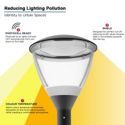 30W LED Post Top Street Lantern Eclipse - 360 Degree Car Park / Street Light Luminaire 30W c/w Photocell Dusk til Dawn Sensor 30W LED Post Top Street Lantern Eclipse - 360 Degree Car Park / Street Light Luminaire 30W c/w Photocell Dusk til Dawn Sensor