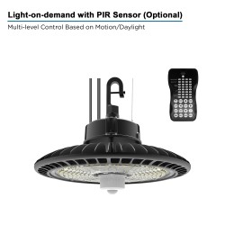 LED High Bay Light c/w PIR Motion Sensor/Detection for extra Energy Savings - Warehouse Industrial UFO Fitting  LED High Bay Light c/w PIR Motion Sensor/Detection for extra Energy Savings - Warehouse Industrial UFO Fitting