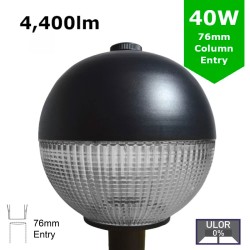 LED Globe Post Top Lantern - IP65/IK08 Car Park / Street Light Luminaire 40W - 3-8m Column Street Lighting Fixture LED Globe Post Top Lantern - IP65/IK08 Car Park / Street Light Luminaire 40W - 3-8m Column Street Lighting Fixture