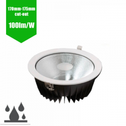 **CLEARANCE** 6" IP65 LED Downlight (2000lm) 20W - IP65 RAL White PC Fascia (Ø190mm x 65mm) 170-175mm cutout - NATURAL WHITE (4000-4500K) **CLEARANCE** 6" IP65 LED Downlight (2000lm) 20W - IP65 RAL White PC Fascia (Ø190mm x 65mm) 170-175mm cutout - NATURAL WHITE (4000-4500K)