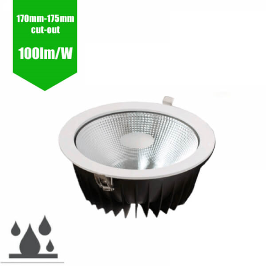 **CLEARANCE** 6" IP65 LED Downlight (2000lm) 20W - IP65 RAL White PC Fascia (Ø190mm x 65mm) 170-175mm cutout - NATURAL WHITE (4000-4500K)