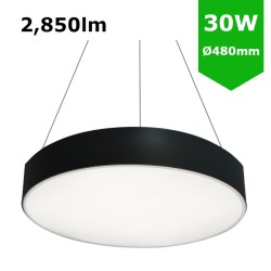 LED Round Surface Mount/Suspended Downlight Ø480mm - 30W (2,850lm) Black Casing LED Round Surface Mount/Suspended Downlight Ø480mm - 30W (2,850lm) Black Casing