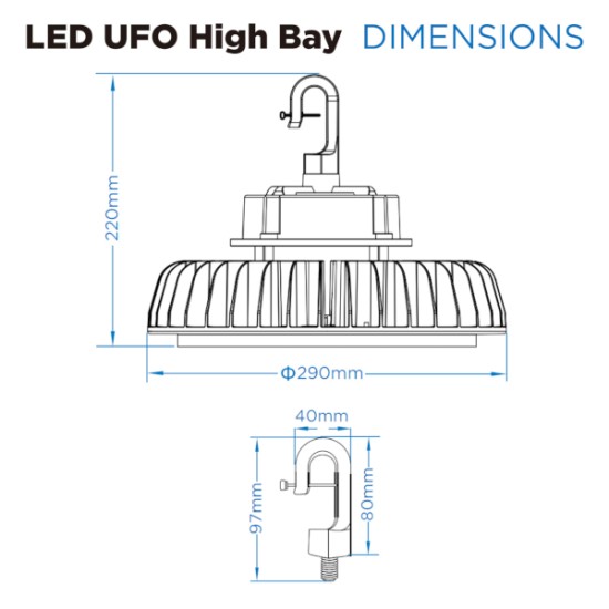 **CLEARANCE** 200W UFO HIghbay 26,000lm (A51) - Warehouse Industrial UFO Fitting - 400W SON Replacement Flicker Free