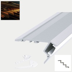 LED Strip Stair Nose Nosing Step Edging Trim Profile Tape Complete Kit - Includes LED Strip Tape, LED Profile, Driver + Optional Remote Dimmer or Wall Plate Dimming Switch, 5m Cable 24V - Single Colour IP65 LED Strip Stair Nose Nosing Step Edging Trim Profile Tape Complete Kit - Includes LED Strip Tape, LED Profile, Driver + Optional Remote Dimmer or Wall Plate Dimming Switch, 5m Cable 24V - Single Colour IP65