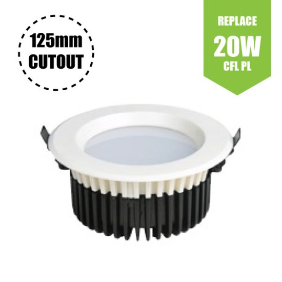 **CLEARANCE** LED Recessed Downlight - White (commercial) - 4" 12W 125mm Cut out -  5500-6000K (145mm x 65mm)