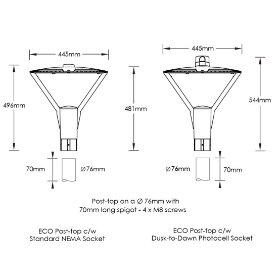 LED ECO Post Top Lantern - 360 Degree Car Park / Street Light Luminaire 30W/50W - 3-7m Column Street Lighting Fixture 76mm Entry LED ECO Post Top Lantern - 360 Degree Car Park / Street Light Luminaire 30W/50W - 3-7m Column Street Lighting Fixture 76mm Entry