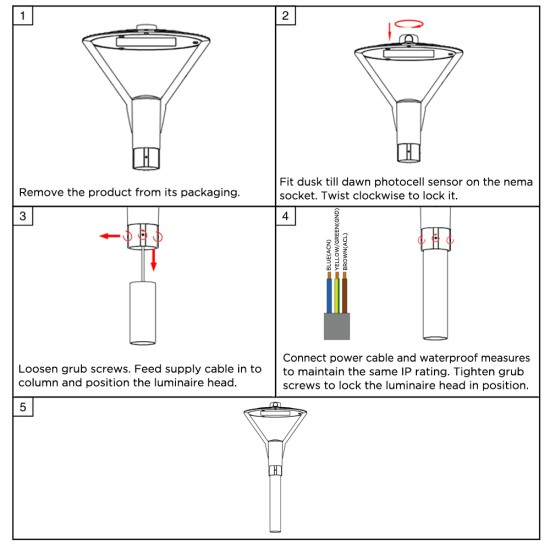 LED ECO Post Top Lantern - 360 Degree Car Park / Street Light Luminaire 30W/50W - 3-7m Column Street Lighting Fixture 76mm Entry LED ECO Post Top Lantern - 360 Degree Car Park / Street Light Luminaire 30W/50W - 3-7m Column Street Lighting Fixture 76mm Entry