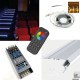 Stair Nosing LED Strip RGBW Colour Changing - Step Stairs Treads Edging LED Kit - Includes LED Strip Tape, LED Profile, Driver + Optional RF Remote or Wall Plate Controller, 5m Cable 24V - IP65