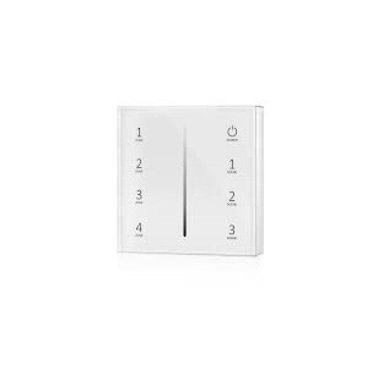 T21 LED Dimmer Switch - Wall Mount 4 Zone 12/24V DC RF Remote battery operated, 15A Receiver and Base Plate