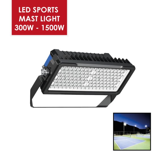 300W Asymmetric LED Flood Sports Area Light for Tennis Court, Football, Rugby Pitch, Horse Menage, Golf, Stadium, Arena