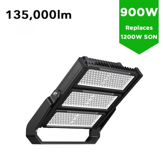 900W Asymmetric LED Flood Sports Area Light for Tennis Court, Football, Rugby Pitch, Horse Menage, Golf, Stadium, Arena