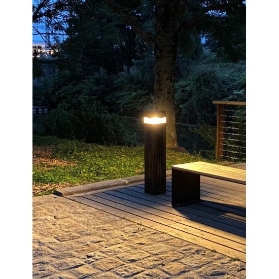 Solar PV LED 8W Bollard Post Light -All-in-one Integrated Solar Lantern c/w Built In Integral Solar Panel & Integrated Lithium LiFePO4 Battery