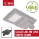 Solar PV LED Street Light 12W - All-in-one Solar PV Street Exterior Light c/w Built In Integral Solar Panel & Integrated Lithium LiFePO4 Battery