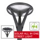 Solar PV LED Post Top Street Light Lantern - All-in-one Integrated Solar Lantern c/w Built In Integral Solar Panel & Integrated Lithium LiFEPO4 Battery