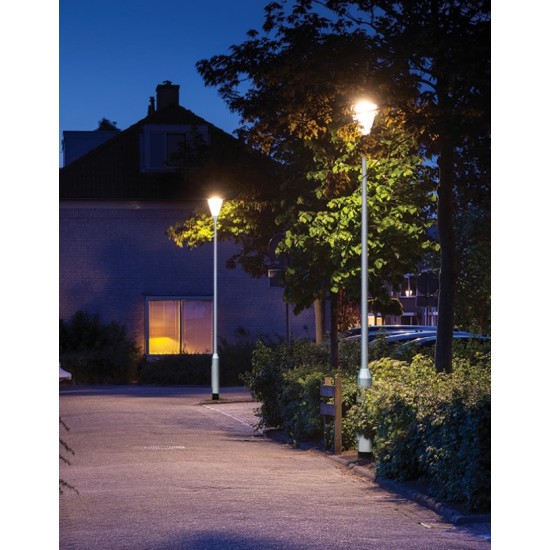 Solar PV LED Post Top Street Light Lantern - All-in-one Integrated Solar Lantern c/w Built In Integral Solar Panel & Integrated Lithium LiFEPO4 Battery