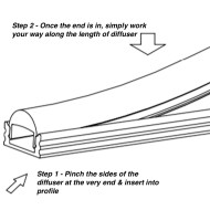 LED Profile 60˚ Lensed/Clear Optic for LED Strip - Surface Mount Aluminium LED Channel c/w  Diffuser + End Caps + Mounting Clips