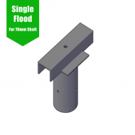Single Flood Light Bracket for Lamp Post - Single T-Bar for 76mm Lighting Pole