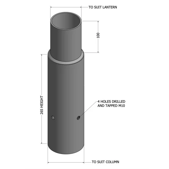 **Custom Size** Reducer Spigot Adaptor for Lighting Column / Lamp Post ...