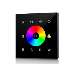 **CLEARANCE** SR-2811DMX 512 Wallplate Controller - Black Glass Front - Colour Selection Wheel with 8 built-in programs