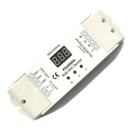 PX24500A DMX-RGB Signal converter 12/24V DC (requires DC input) - 3 channel / 6A per channel