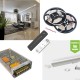 LED Home LED Kit - Includes LED Strip Tape, LED Profile, Driver + Optional Remote Dimmer or Wall Plate Dimming Switch, 5m Cable 24V - Single Colour IP21