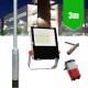 3m Lamp Post Lighting Column 100W LED Flood Light Kit c/w Fuse Cutout and M8 Key (3m Above Ground)