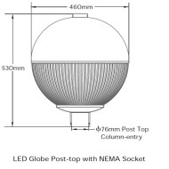 LED Globe Post Top Lantern - IP65/IK08 Car Park / Street Light Luminaire 40W - 3-8m Column Street Lighting Fixture
