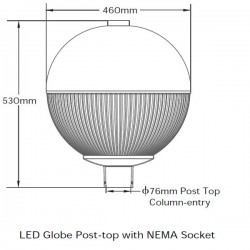 LED Globe Post Top Lantern - IP65/IK08 Car Park / Street Light Luminaire 40W - 3-8m Column Street Lighting Fixture LED Globe Post Top Lantern - IP65/IK08 Car Park / Street Light Luminaire 40W - 3-8m Column Street Lighting Fixture