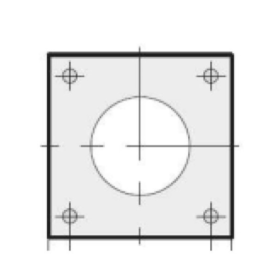 420mm Flange Plate Foundation Template (300mm hole centres) for M24 Hole - 168mm Base Lighting Column