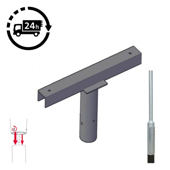 **CLEARANCE** Twin / Double Flood Light Bracket for Lamp Post/Lighting Column -  T-Bar for 76mm Lighting Pole